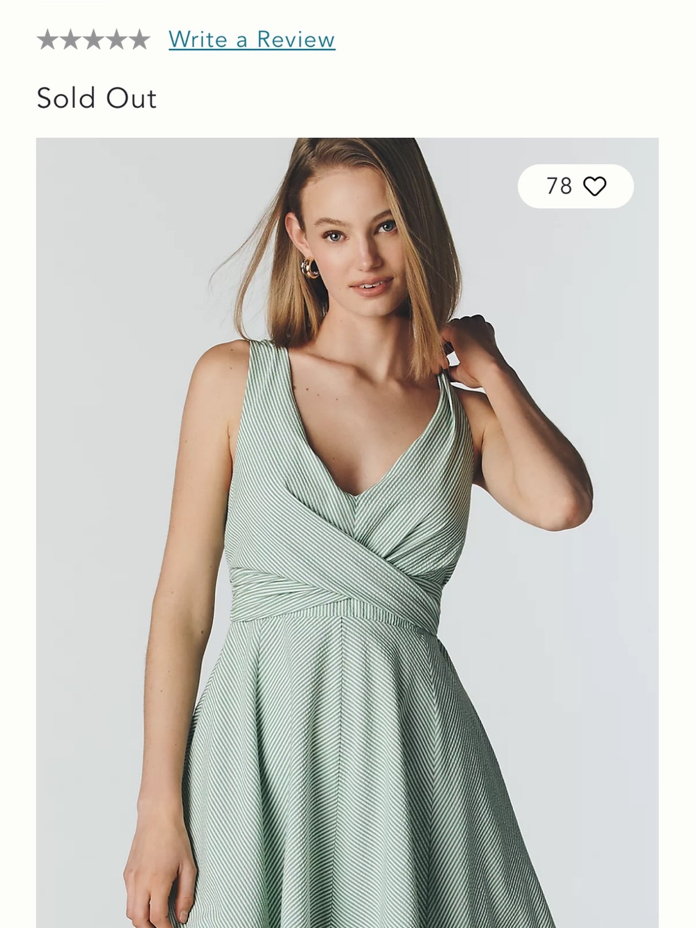 Anthropologie seersucker Maeve wrap mini dress in green wi the pockets!